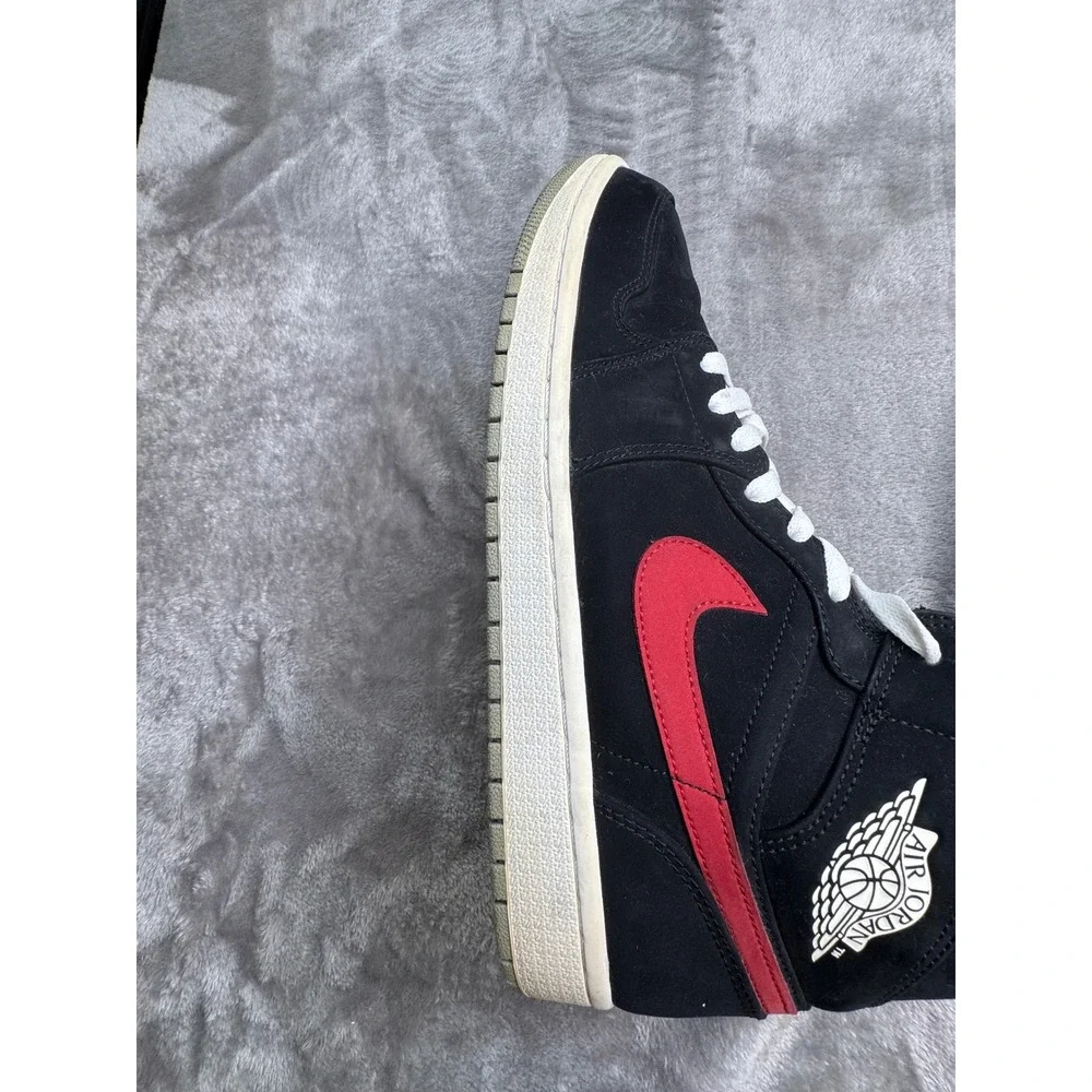 Air Jordan 1 Mid Multicolor Swoosh Black Mens 10 Basketball Shoes 554724-065